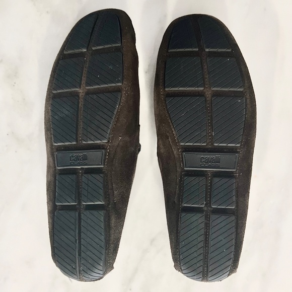 LIKE NEW Class Cavalli Dark Brown Slip-On Suede Logo Plaque Loafers/Driving Moc - Picture 16 of 16